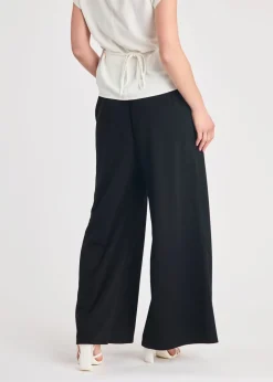 Trousers>French Connection Black Wide Leg Crepe Trousers