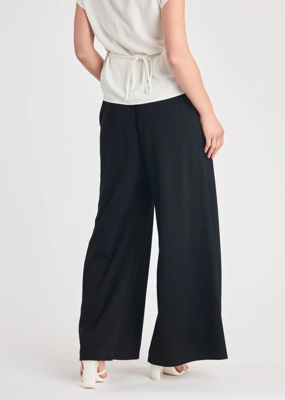 Trousers>French Connection Black Wide Leg Crepe Trousers
