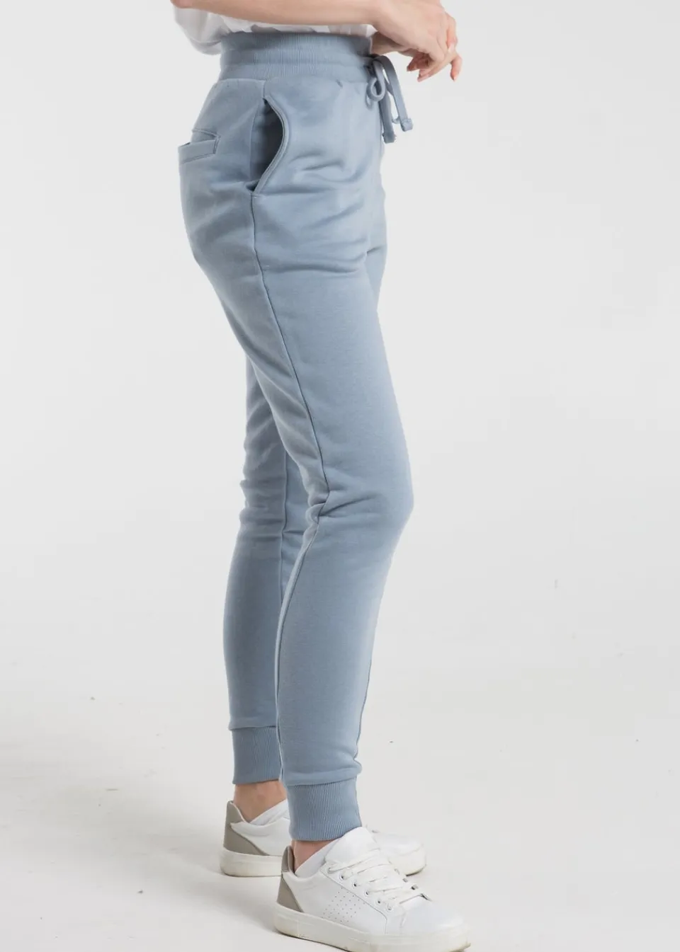 Trousers>French Connection Blue Cotton Blend Slim-fit Drawstring Joggers