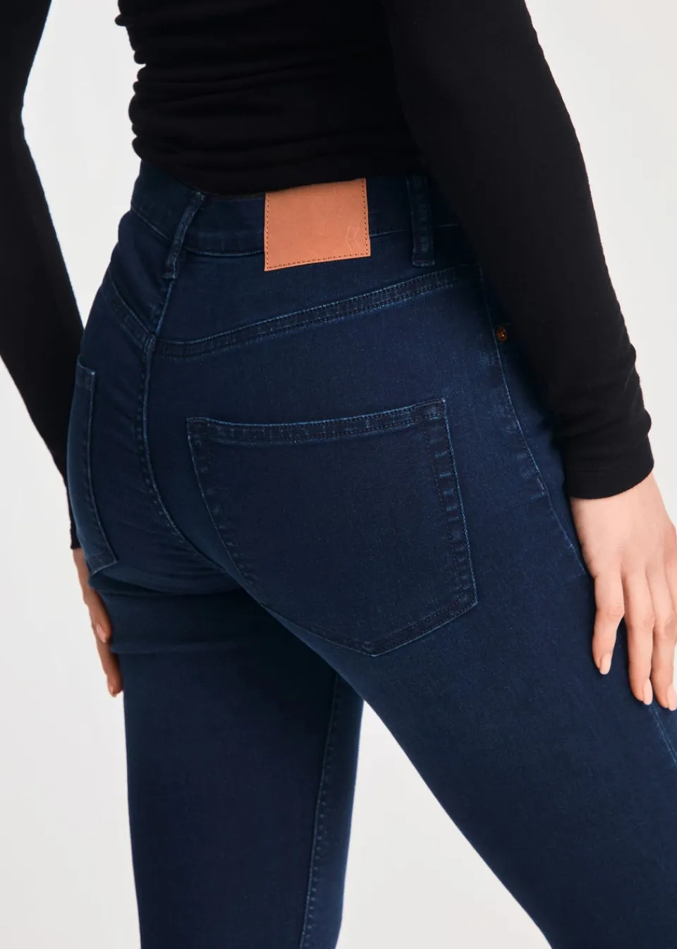 Jeans & Jeggings>French Connection Blue Cotton Blend Stretch High Rise Skinny Denim Jeans