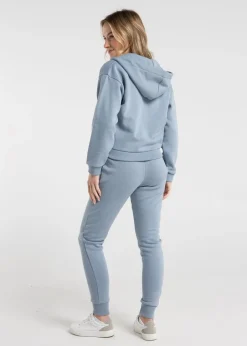 Tops>French Connection Blue Cotton Blend Boxy Zip Hoody