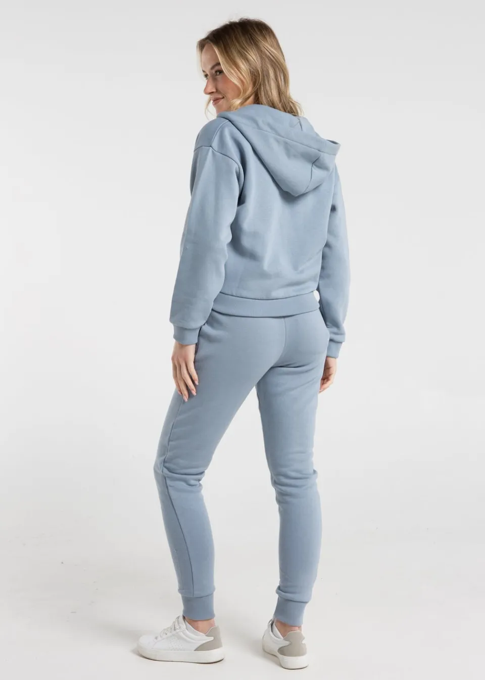 Tops>French Connection Blue Cotton Blend Boxy Zip Hoody