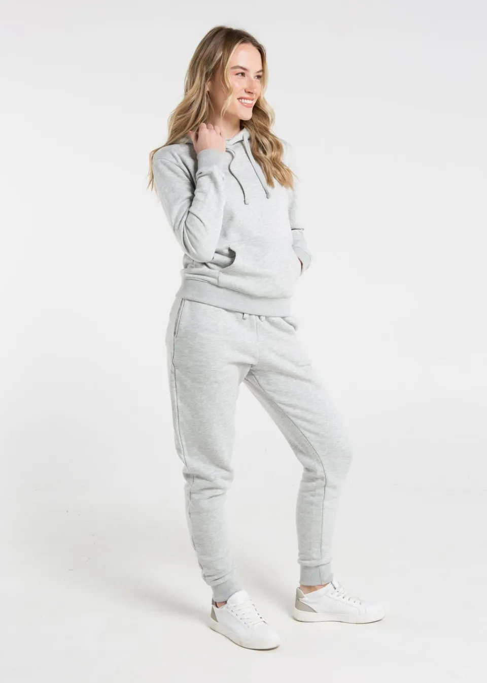 Tops>French Connection Light Grey Cotton Blend Regular Fit Logo Hoody