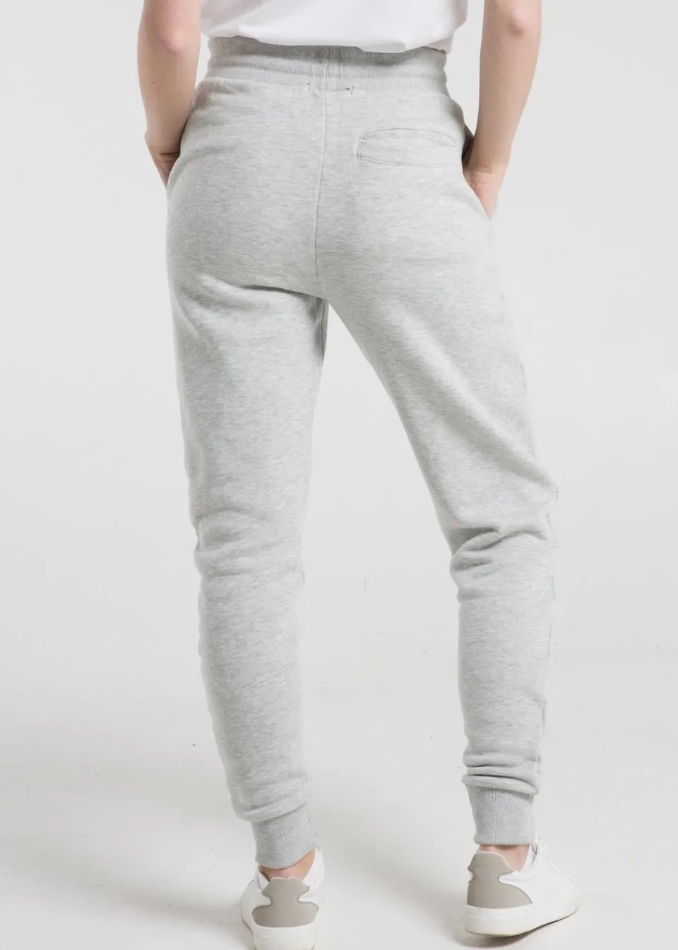 Trousers>French Connection Light Grey Cotton Blend Slim-fit Drawstring Joggers