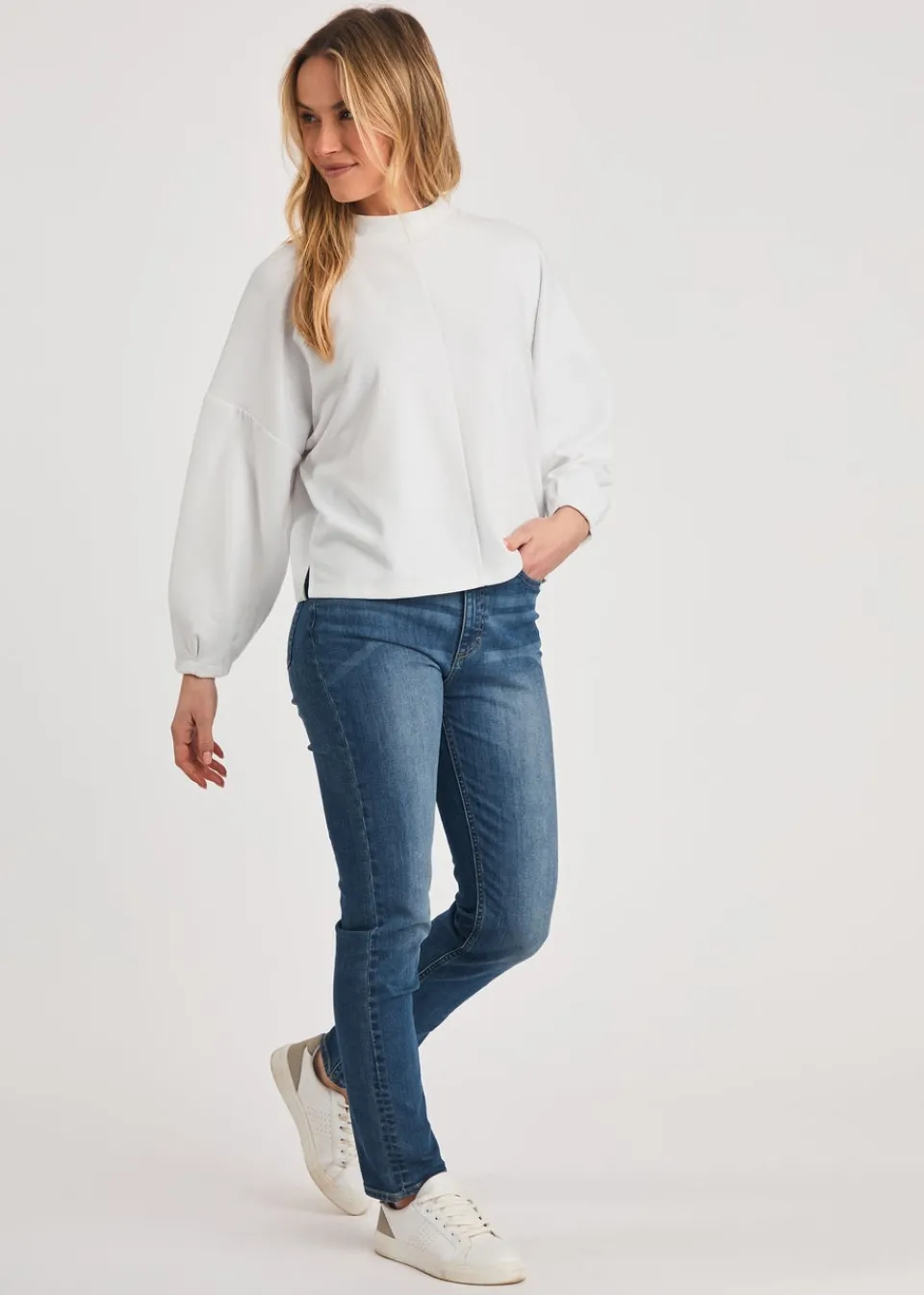 Tops>French Connection White Long Sleeve Turtle Neck Soft Top