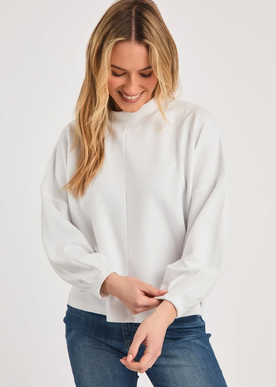 Tops>French Connection White Long Sleeve Turtle Neck Soft Top