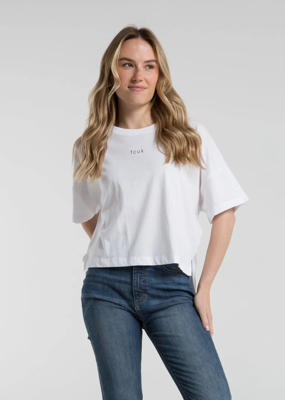 T-Shirts>French Connection White 2-Pack Cotton Printed Short Sleeve T-Shirts