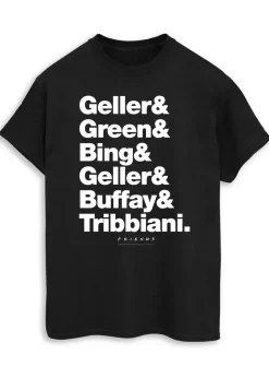 T-Shirts>Friends Last Names Black Boyfriend Fit T-Shirt