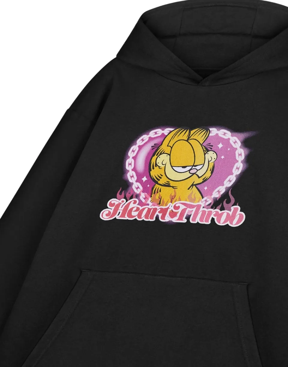 Tops>Garfield Heart Throb Black Hoodie