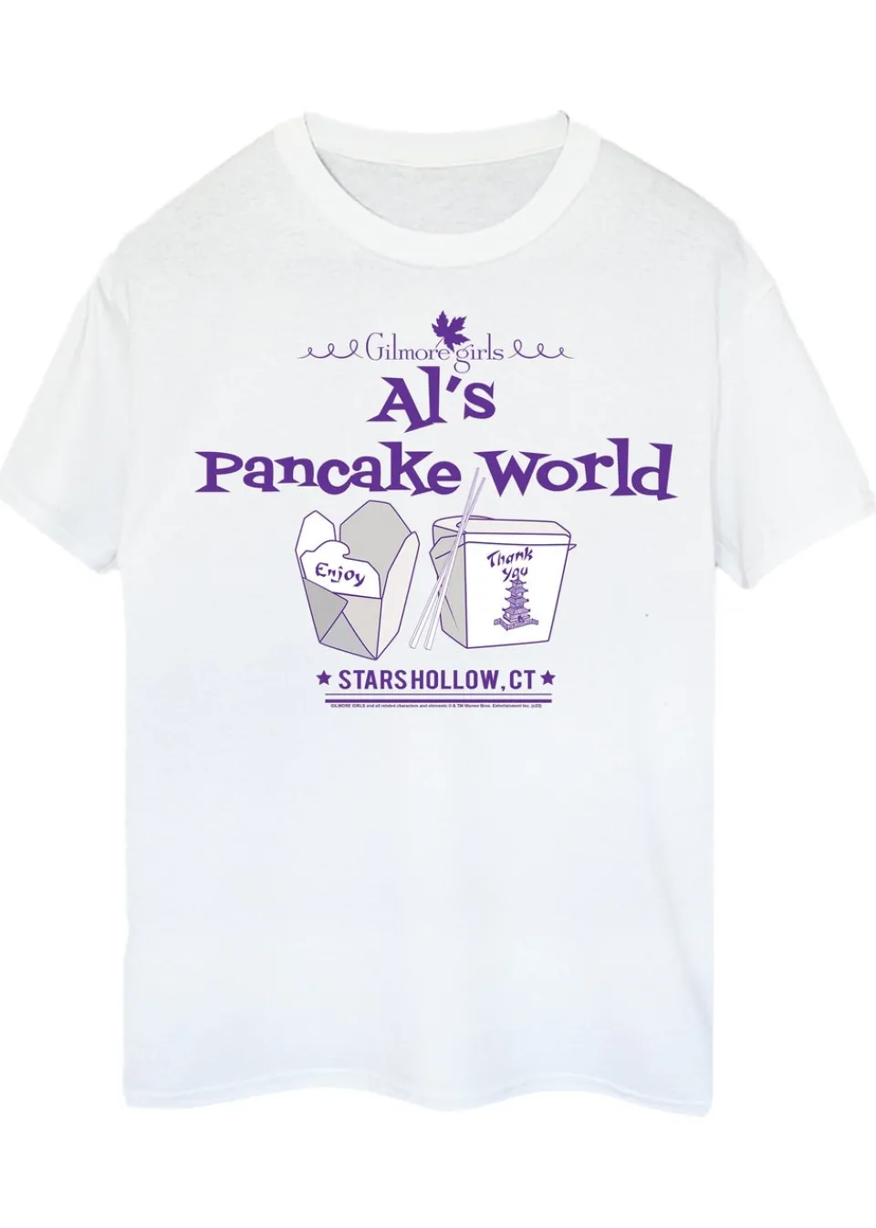 T-Shirts>Gilmore Girls Al's Pancake World White Boyfriend Fit T-Shirt