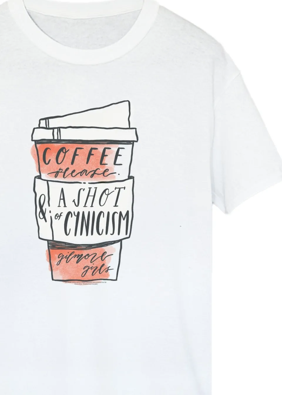 T-Shirts>Gilmore Girls White Coffee Please Printed Boyfriend Fit T-Shirt