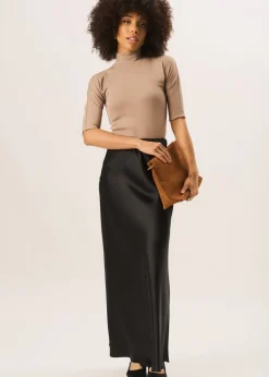 Skirts>Gini London Black Bias Maxi Skirt