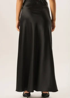 Skirts>Gini London Black Bias Maxi Skirt