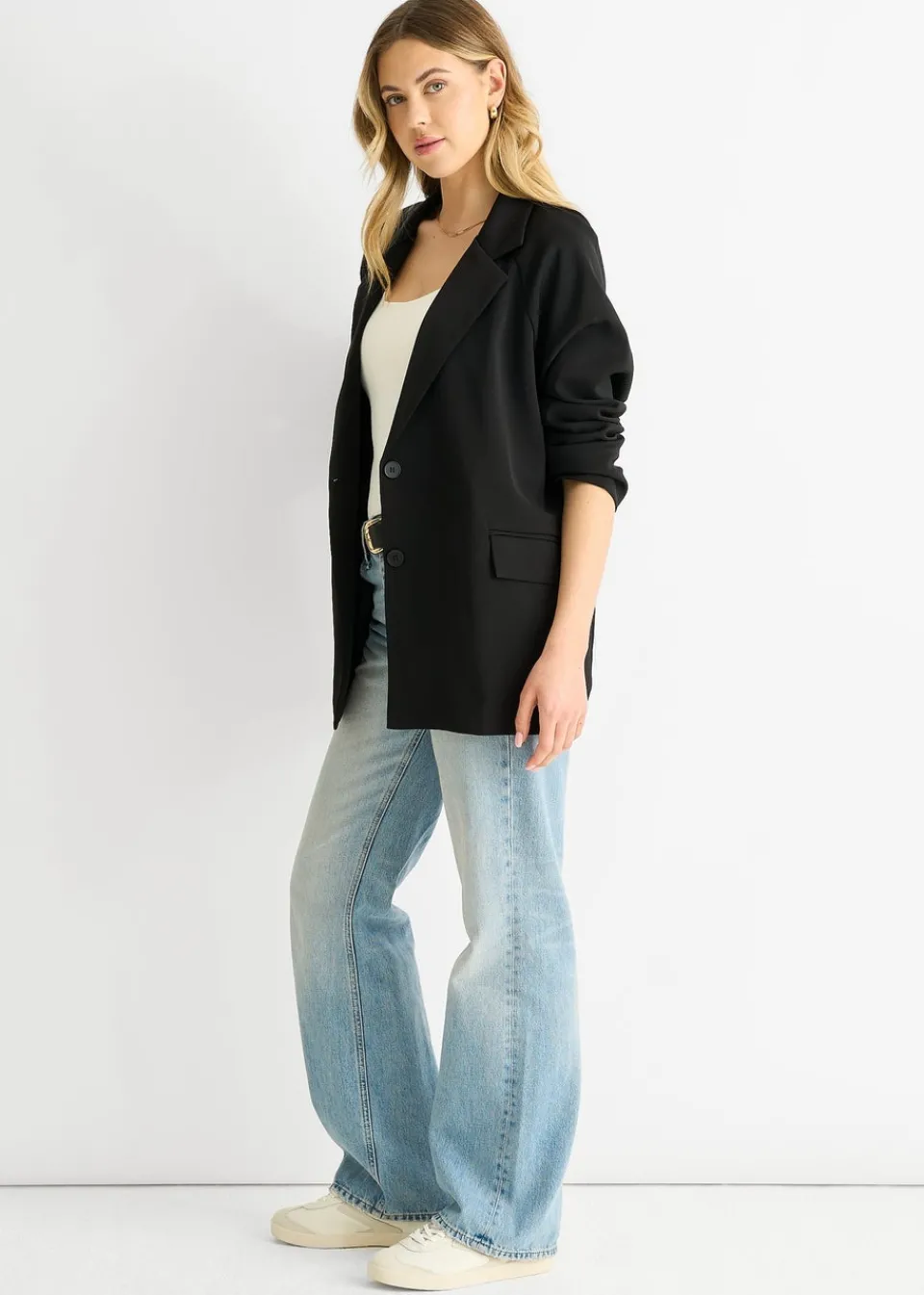 Coats & Jackets>Gini London Black Oversized Tailored Blazer