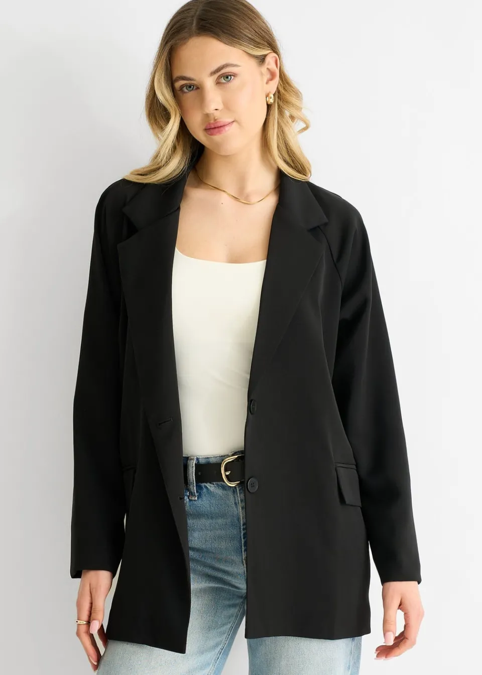 Coats & Jackets>Gini London Black Oversized Tailored Blazer