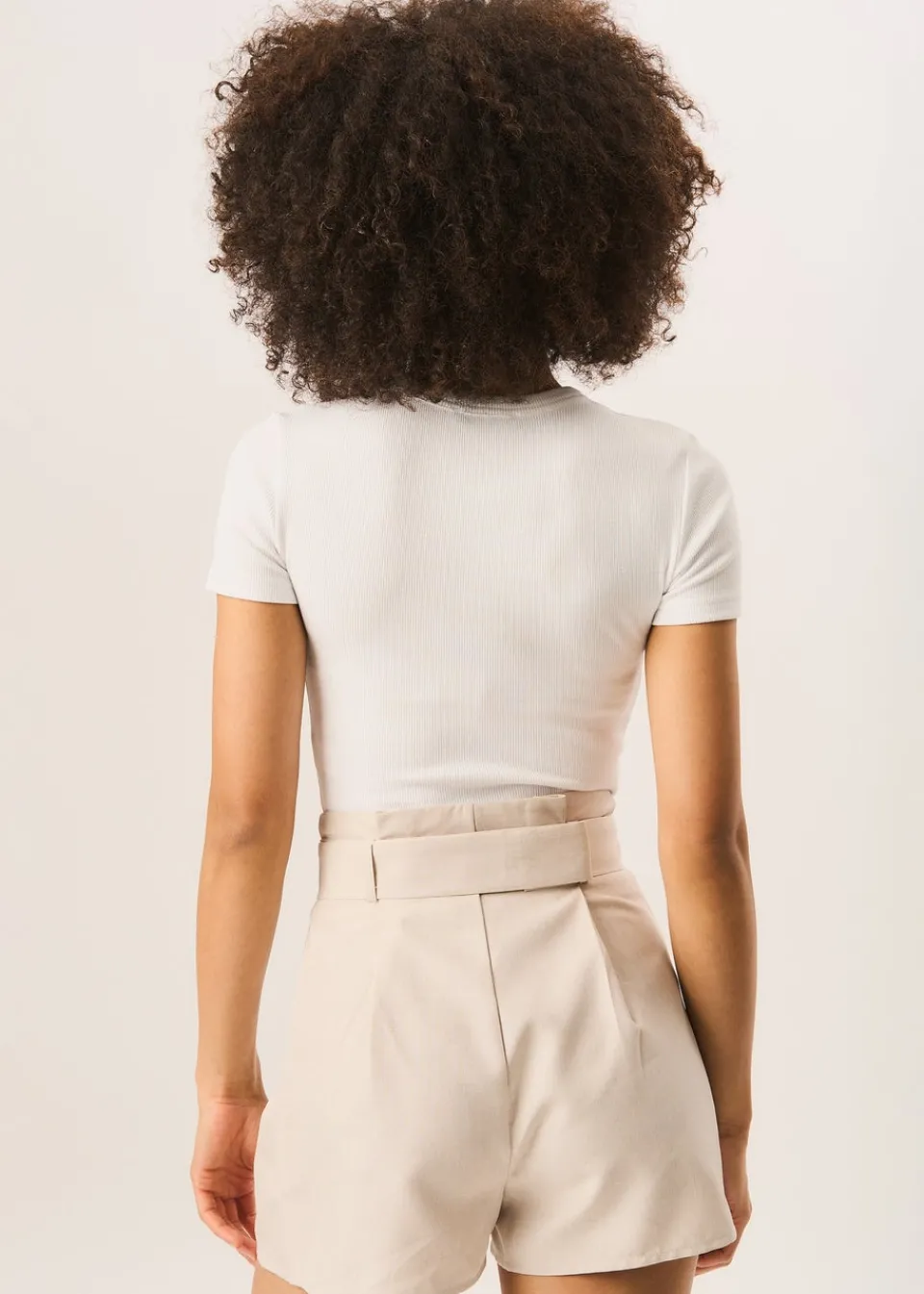 Shorts>Gini London Stone Belt Detail Shorts