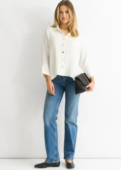 Tops>Gini London White Kimono Oversized Blouse