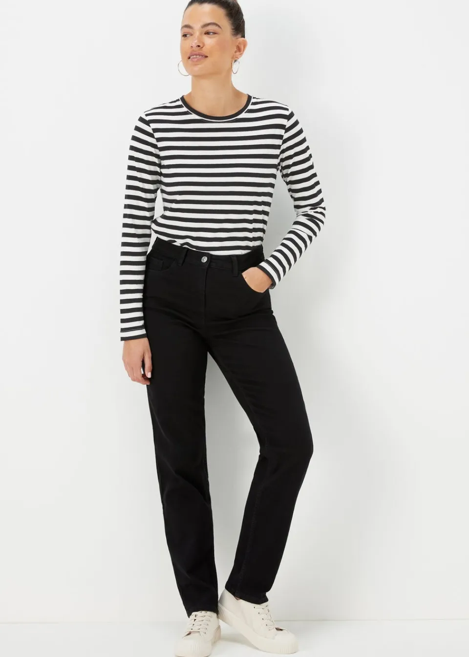 Jeans & Jeggings>Papaya Denim Grace Straight Fit Jeans Black