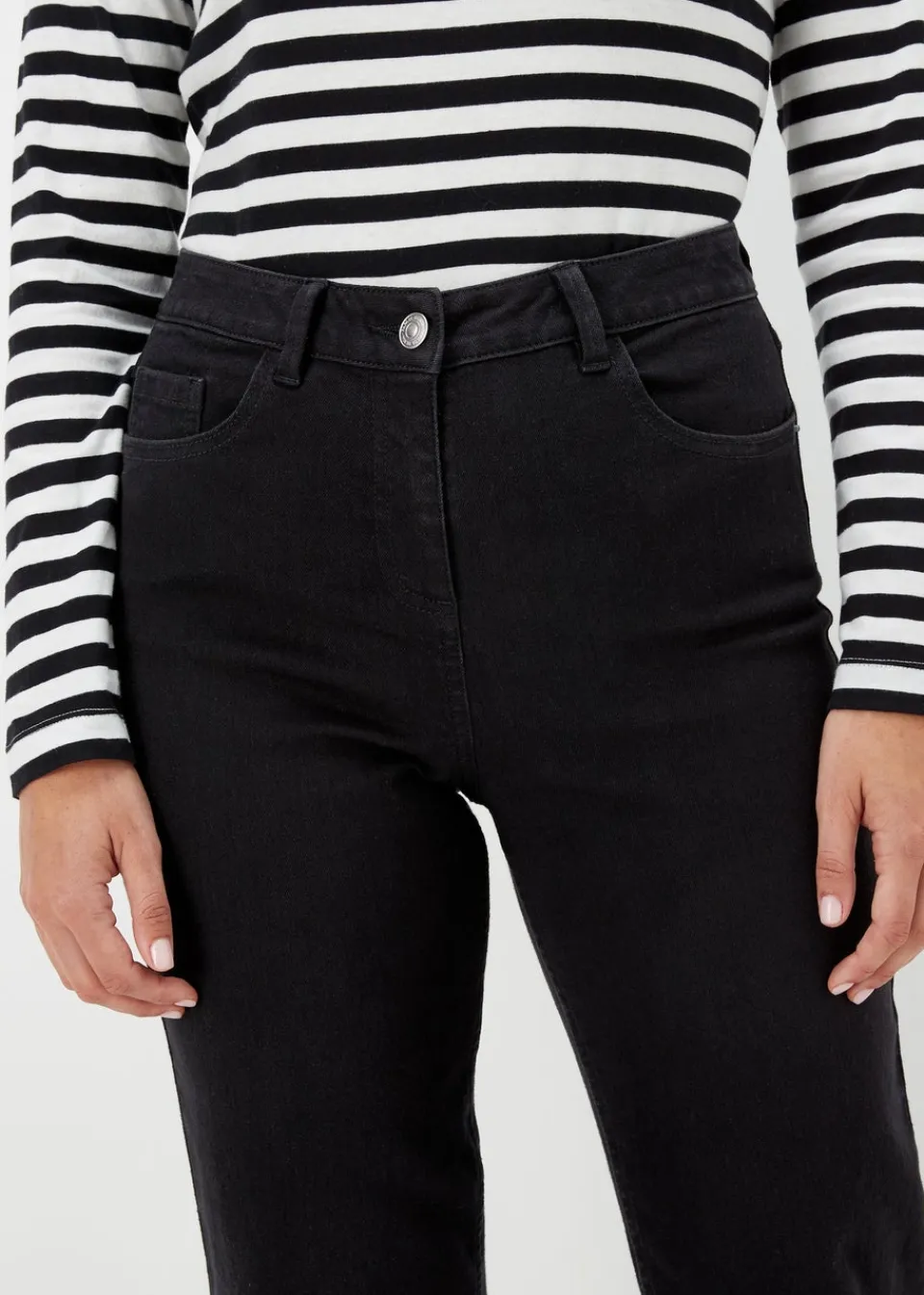 Jeans & Jeggings>Papaya Denim Grace Straight Fit Jeans Black