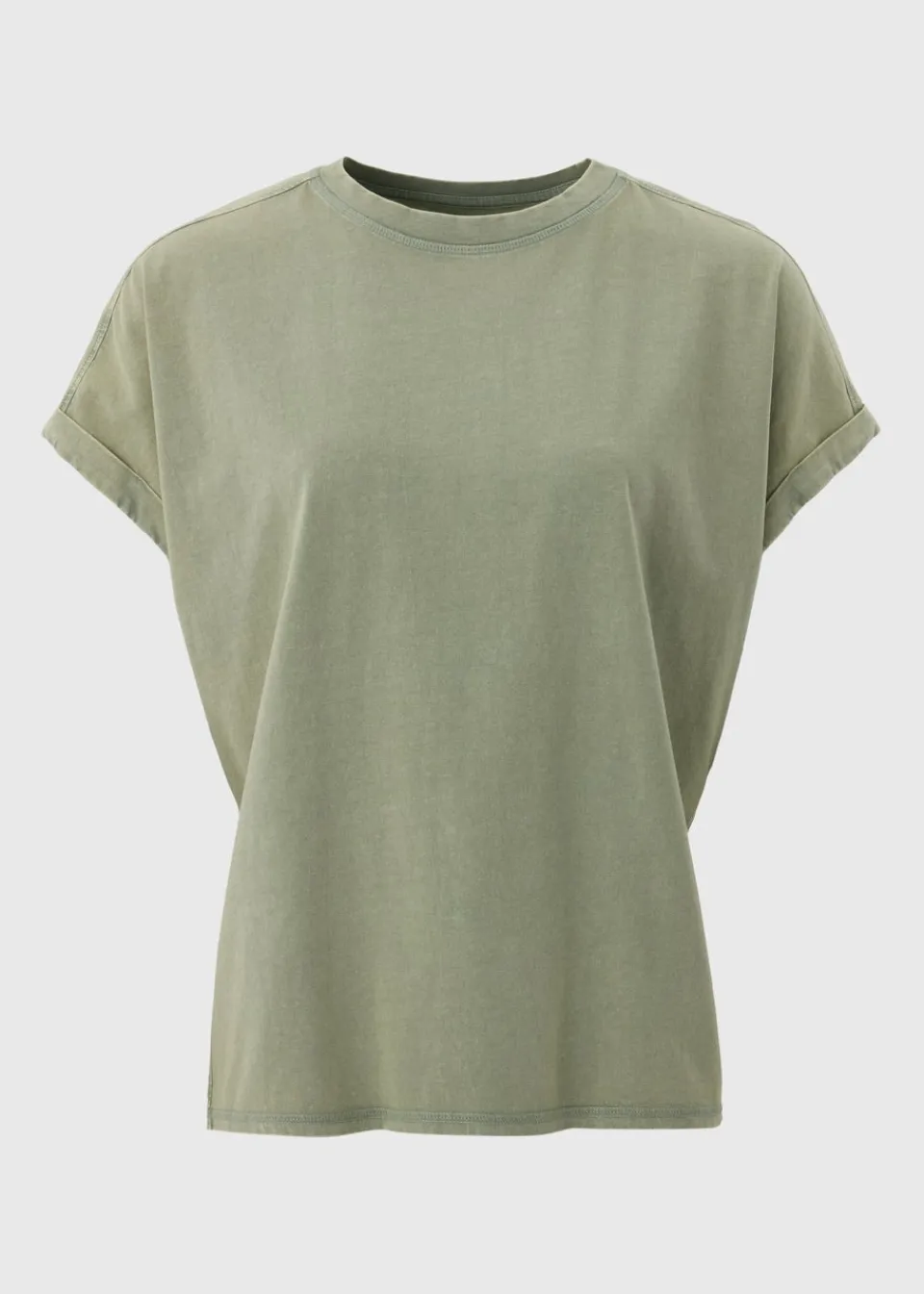 T-Shirts>Papaya Green Acid Wash Longline T-Shirt