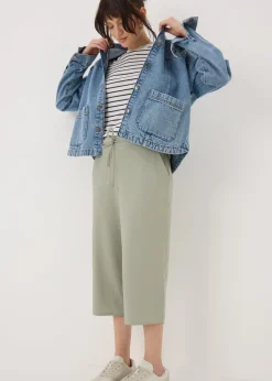 Trousers>Papaya Green Clipper Cropped Trousers