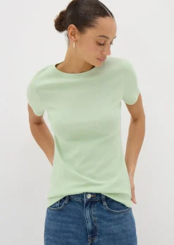 T-Shirts>Papaya Green Fitted T-Shirt
