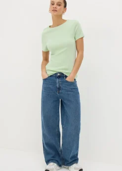 T-Shirts>Papaya Green Fitted T-Shirt