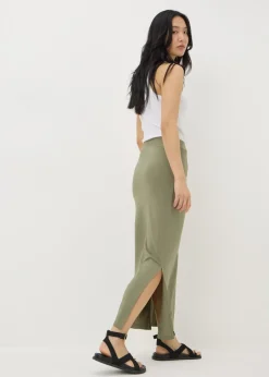 Skirts>Papaya Green Jersey Maxi Skirt
