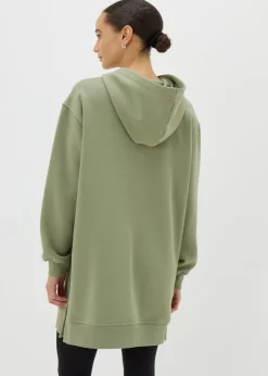 Tops>Papaya Green Longline Hoodie