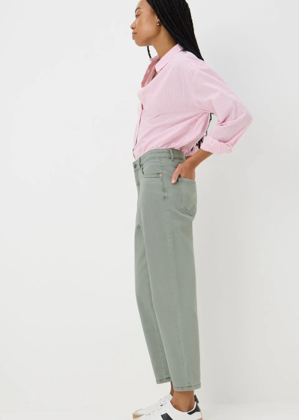 Jeans & Jeggings>Papaya Denim Green Mom Jeans Sagegreen