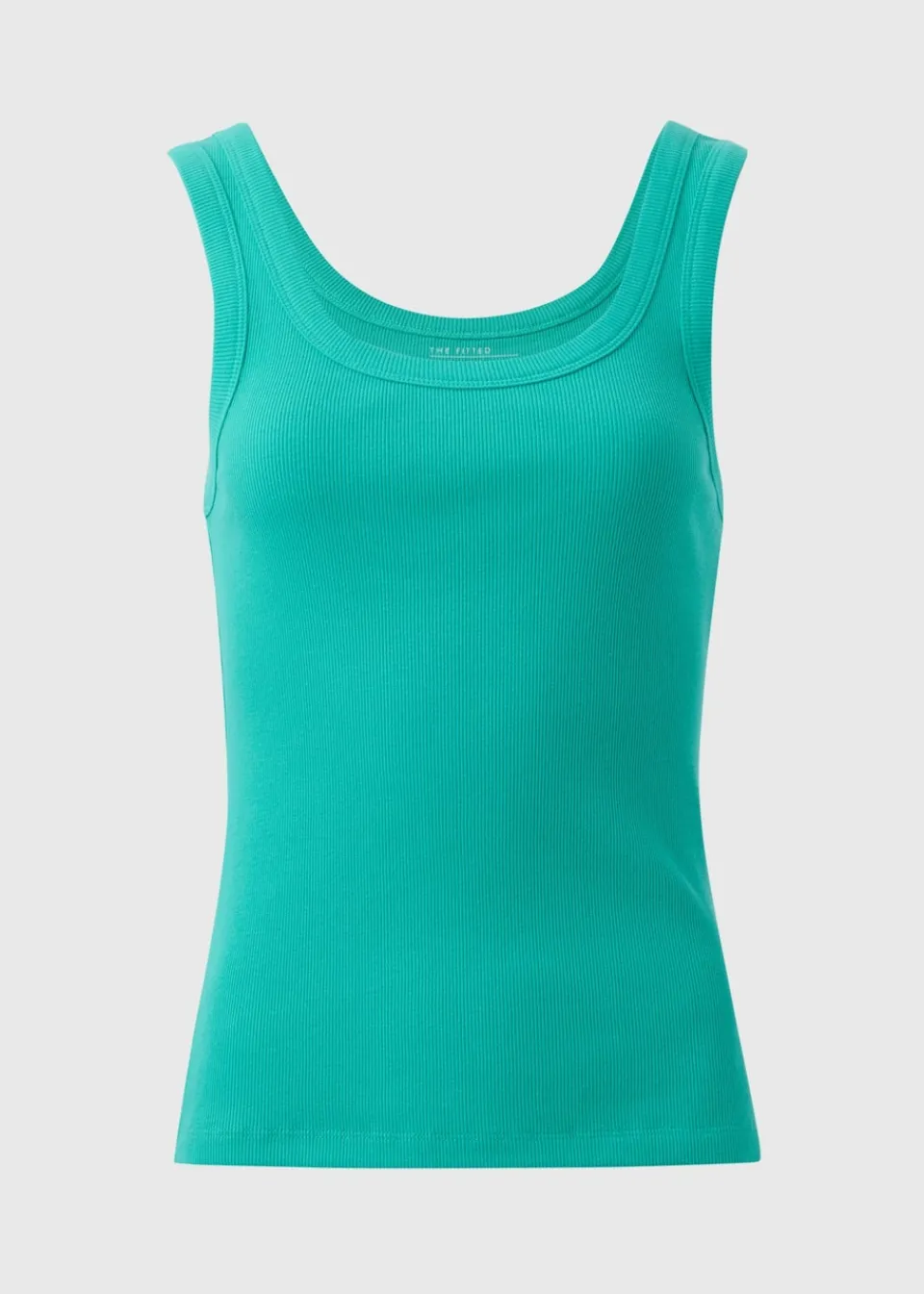 Tops>Papaya Green Ribbed Scoop Neck Vest Top