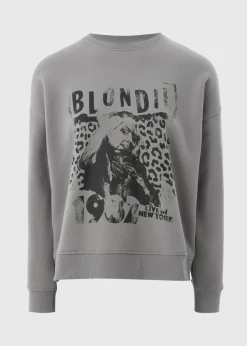 Tops>Blondie Grey Animal Print Sweatshirt