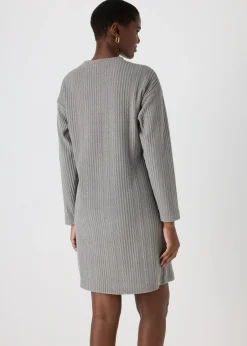 Knitwear>Papaya Cable Knit Mini Dress Grey