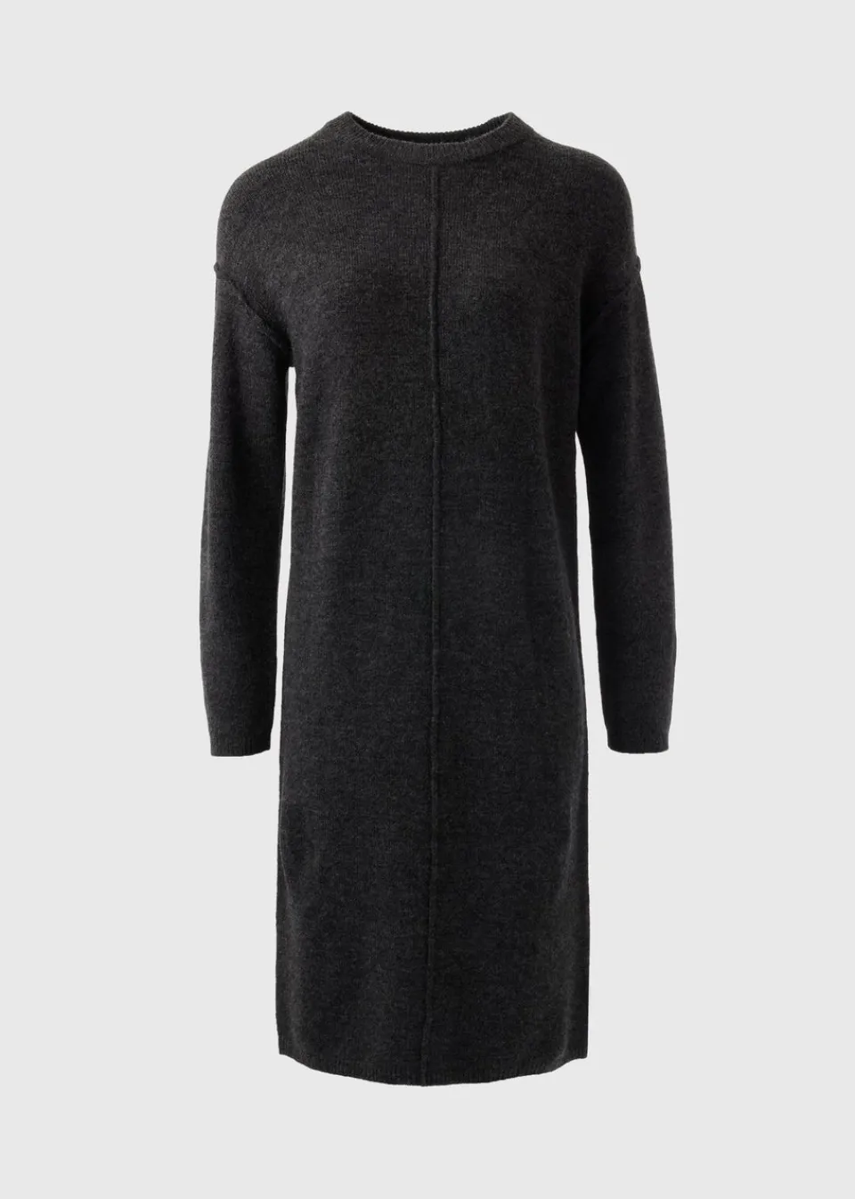 Dresses>Papaya Grey Front Seam Knitted Midi Dress