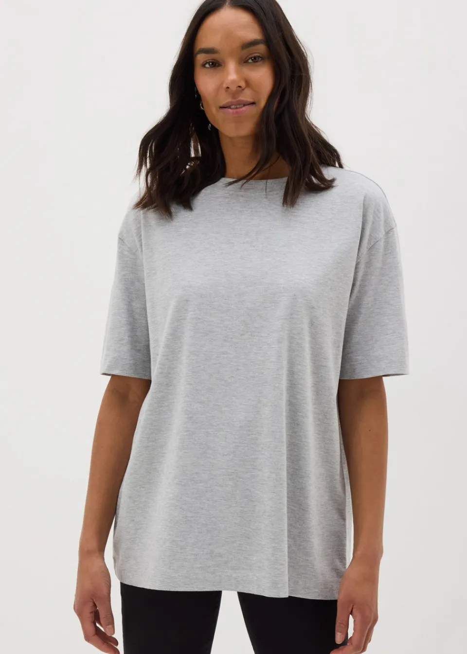 T-Shirts>Papaya Grey Oversized T-Shirt