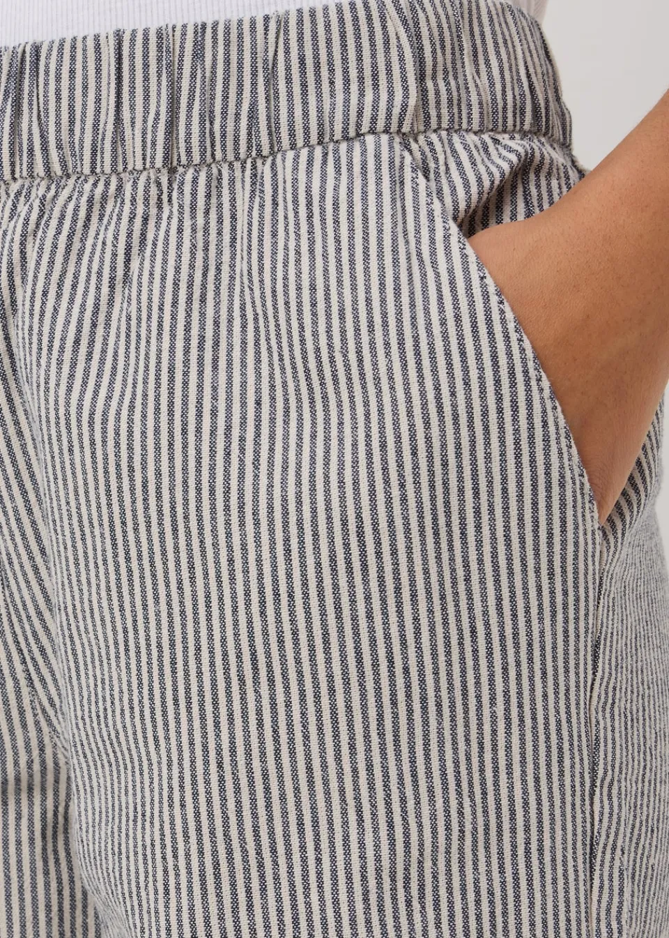 Trousers>Papaya Grey Stripe Pull On Trousers