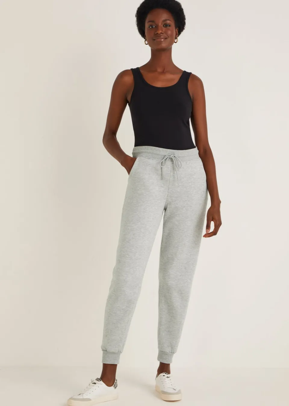 Trousers>Papaya Tapered Jogging Bottoms Grey