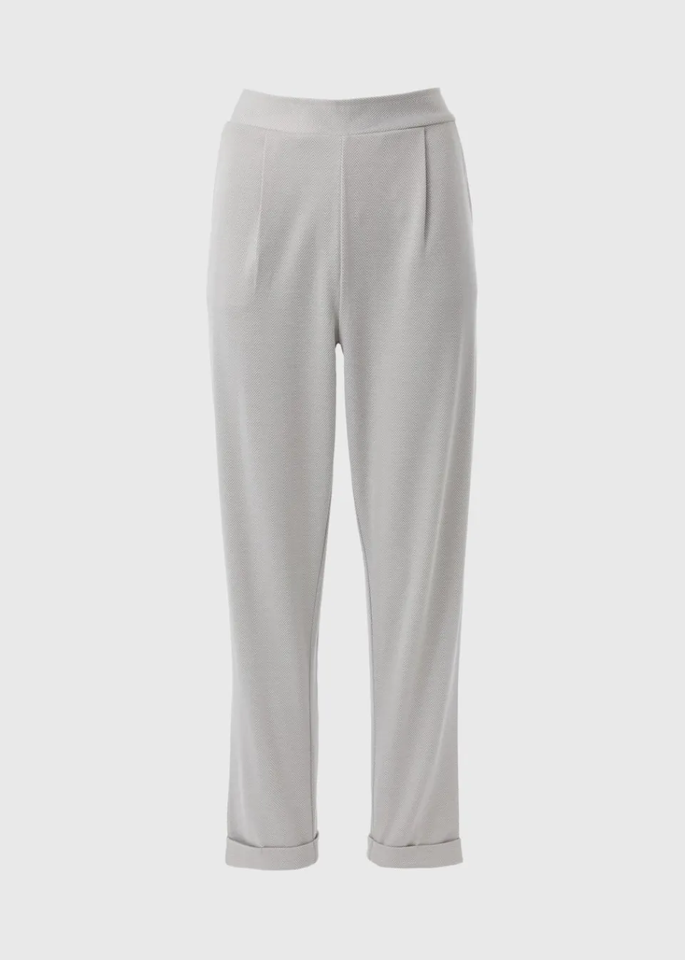 Trousers>Papaya Grey Tapered Ponte Trousers