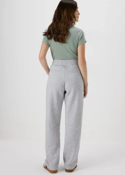 Trousers>Papaya Grey Wide Leg Jogging Bottoms