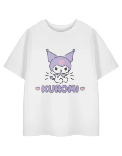 T-Shirts>Hello Kitty Kuromi Heart Kids White T-Shirt (3-14 Years)