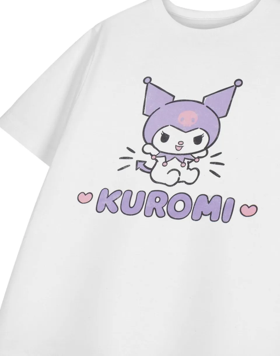 T-Shirts>Hello Kitty Kuromi Heart Kids White T-Shirt (3-14 Years)