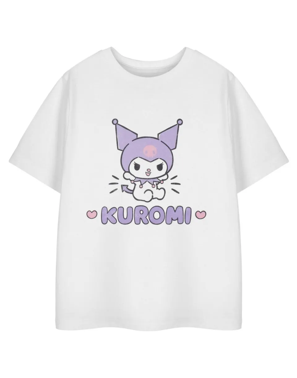 T-Shirts>Hello Kitty Kuromi Heart Kids White T-Shirt (3-14 Years)