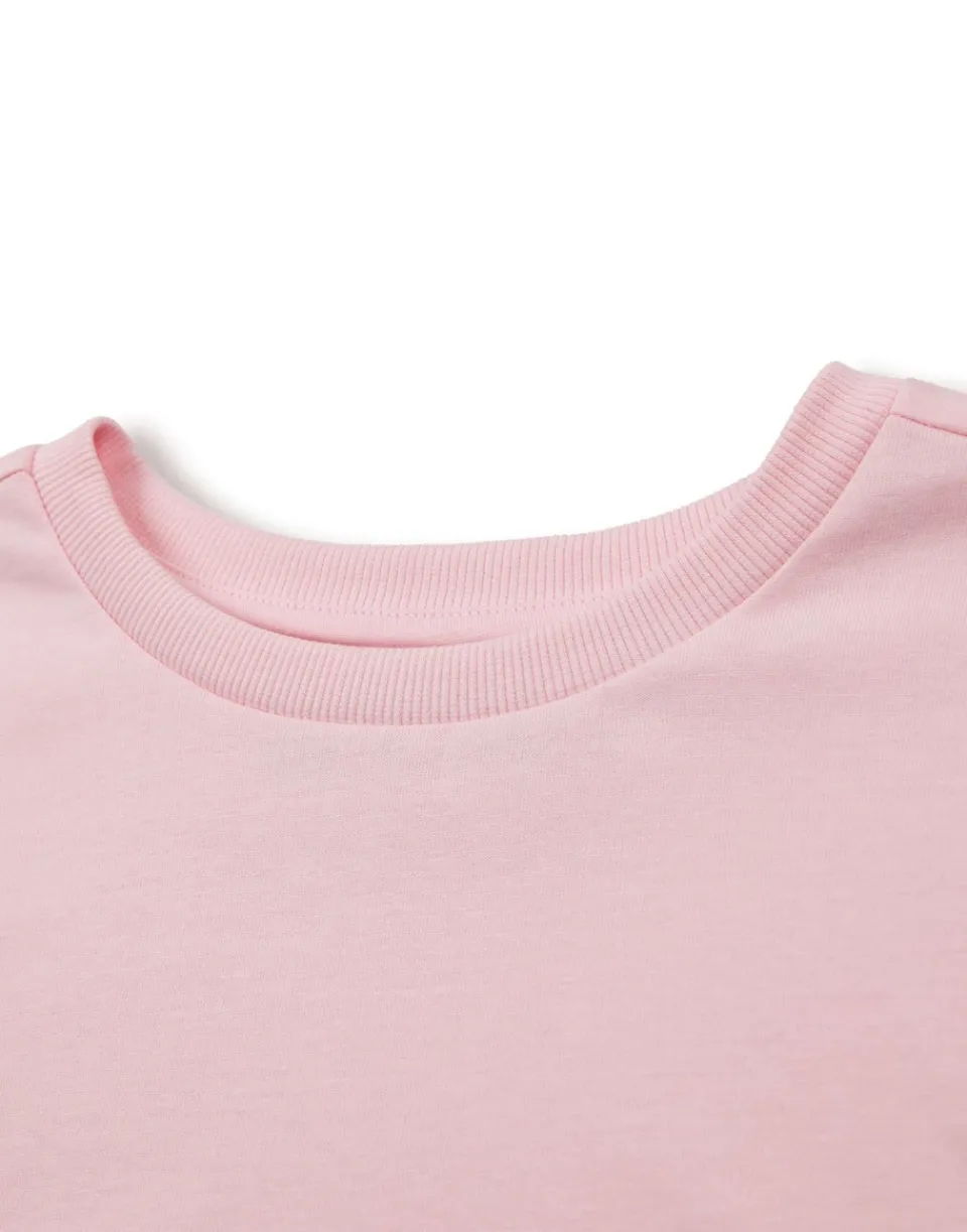 T-Shirts>Hello Kitty Pink Club Cropped Short Sleeved T-Shirt