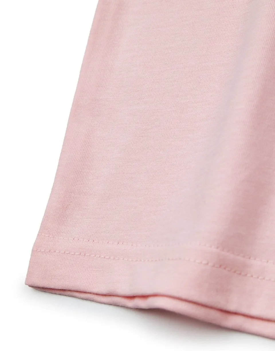T-Shirts>Hello Kitty Pink Club Cropped Short Sleeved T-Shirt