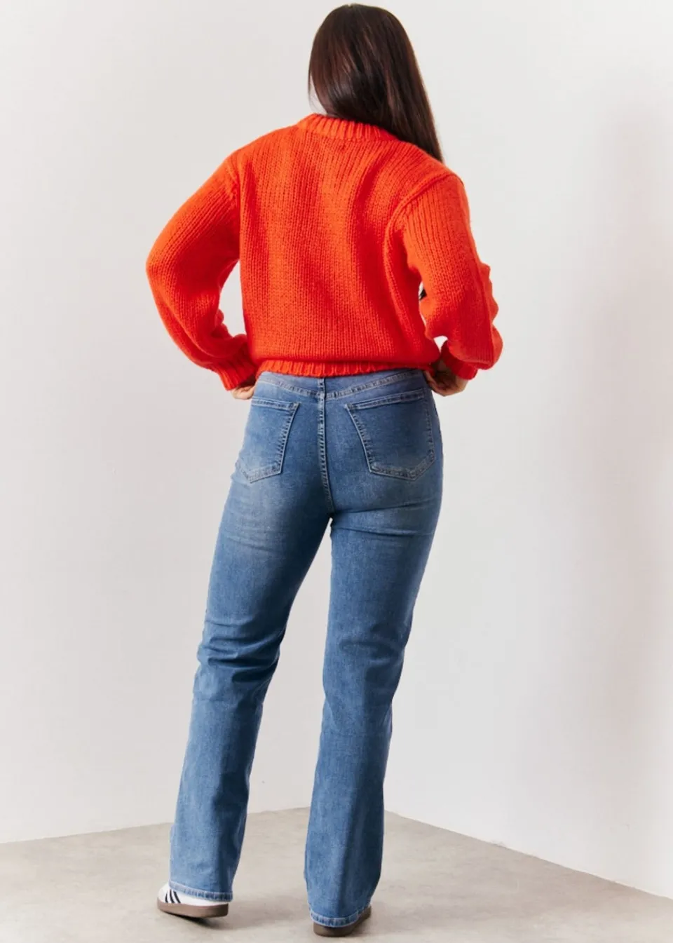 Tops>In The Style Red Chunky Knit Jumper