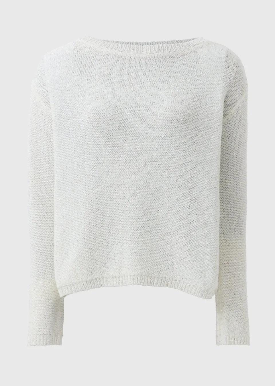 Tops>Papaya Sequin Boat Neck Jumper Ivory