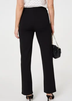 Trousers>Izabel London Black High Waist Kick Flare Trousers