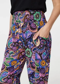 Trousers>Izabel London Black Paisley Tassel Pocket Harem Pants