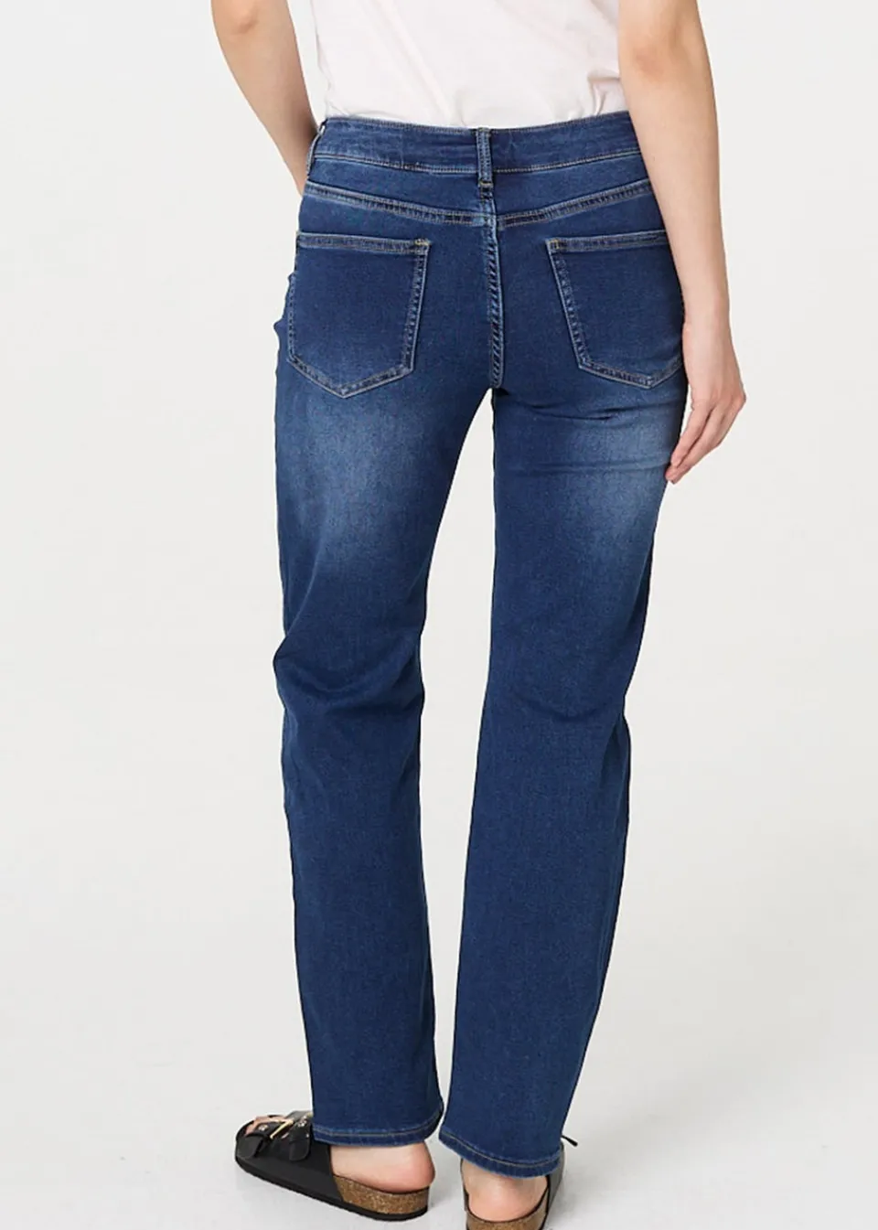 Jeans & Jeggings>Izabel London Denim Denim Straight Fit High Waist Jeans