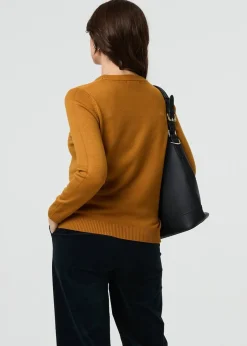 Tops>Izabel London Mustard Floral Gemstone Embellished Jumper